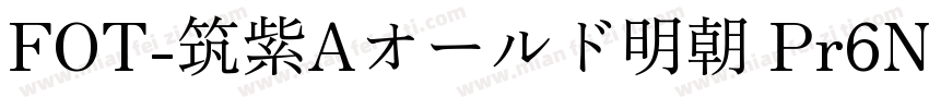 FOT-筑紫Aオールド明朝 Pr6N字体转换